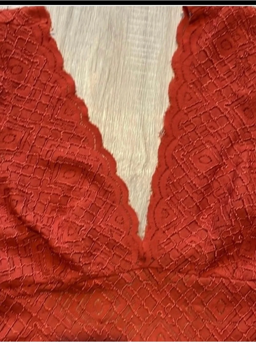 Free People Women’s Deep V Copper Lace Bodysuit Size XS